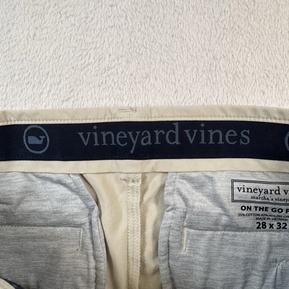 Vineyard Vines On The Go Pants Mens 28x32 Beige Stretch Chino Casual Golf